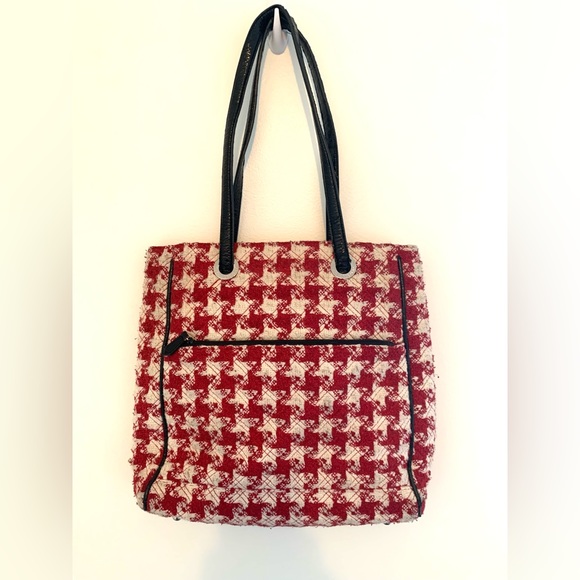 Vera Bradley red and white houndstooth bag - Picture 1 of 8